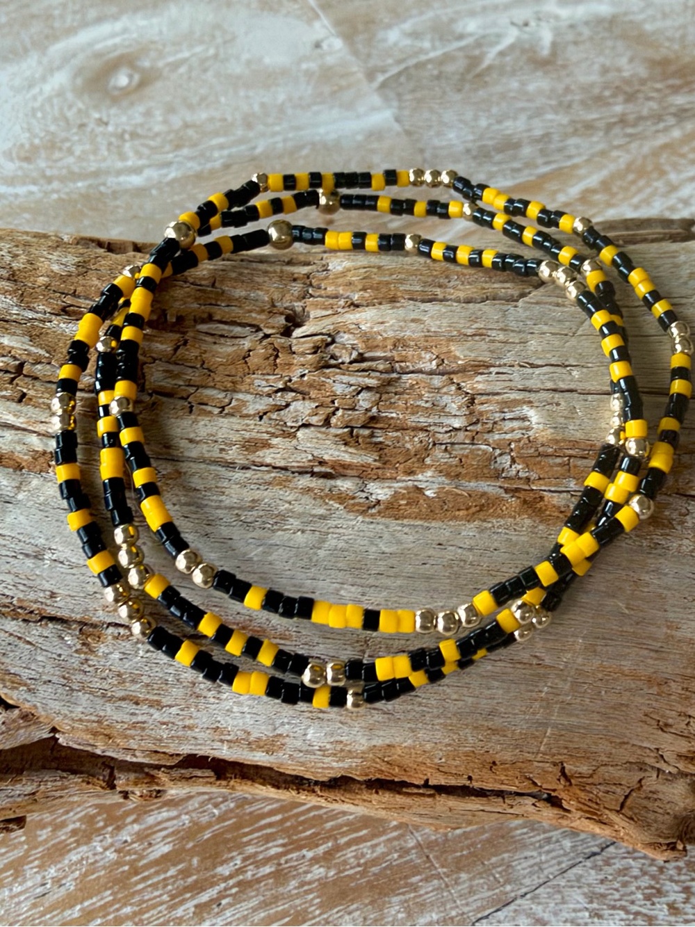 Purdue University gameday stack - set of 3 miyuki delicas bracelets